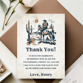 Western Cowboy Geburtstagsparty Dankeschön Karte