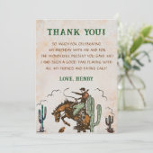 Western Cowboy Geburtstagsparty Dankeschön Karte (Stehend Vorderseite)