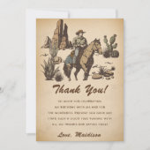 Western Cowboy Geburtstagsparty Dankeschön Karte (Vorderseite)