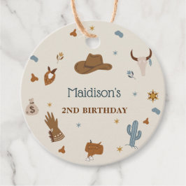 Western Cowboy Geburtstagsparty Feigwarts Tags Geschenkanhänger