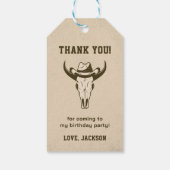 Western Cowboy Geburtstagsparty Gift Tags Geschenkanhänger (Rückseite)