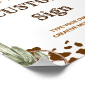 Western Cowboy Geburtstagsparty Tafelschild Poster (Ecke)