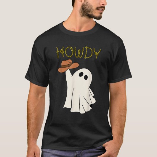 Western Cowboy Ghost Howdy Cute Country Halloween T-Shirt (Vorderseite)