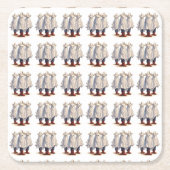 Western Cowboy Ghosts Spooky Halloween Muster Rechteckiger Pappuntersetzer (Vorderseite)