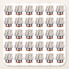 Western Cowboy Ghosts Spooky Halloween Muster Rechteckiger Pappuntersetzer