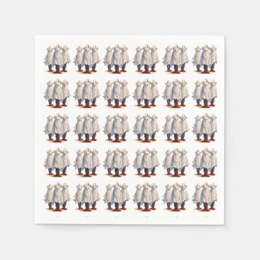 Western Cowboy Ghosts Spooky Halloween Muster Serviette (Vorderseite)