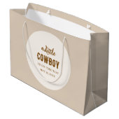 Western Cowboy Gift Bag - Solid Sand White for Boy Große Geschenktüte (Rückseite Schrägansicht)
