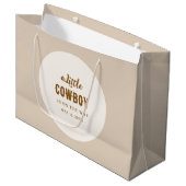Western Cowboy Gift Bag - Solid Sand White for Boy Große Geschenktüte (Vorderseite Schrägansicht)