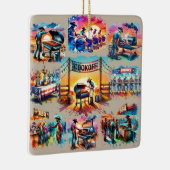 Western Cowboy GRILLEN Cookoff Szenen 1 Keramikornament (Rechts)