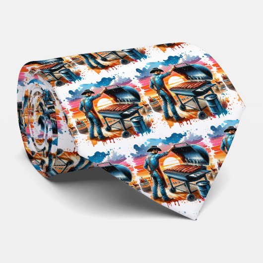 Western Cowboy GRILLEN Pit und Cook Krawatte (Gerollt)