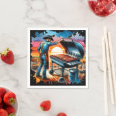 Western Cowboy GRILLEN Pit und Cook Serviette (Beispiel)