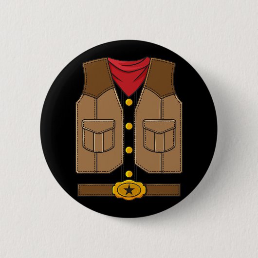 Western Cowboy Halloween Jungs Kinder Button (Vorderseite)