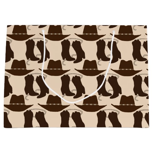 Western Cowboy Hat and Boots Große Geschenktüte (Vorderseite)