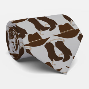 Western Cowboy Hat and Boots Krawatte