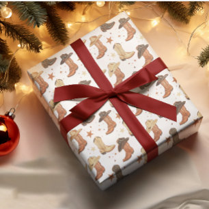 Western Cowboy Hat and Boots Weihnachten Geschenkpapier