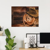 Western Cowboy Hat Barn Hay Poster (Heimbüro)
