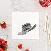 Western Cowboy Hat Black & White Paper Napkin Serviette (Beispiel)