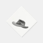 Western Cowboy Hat Black & White Paper Napkin Serviette (Ecke)
