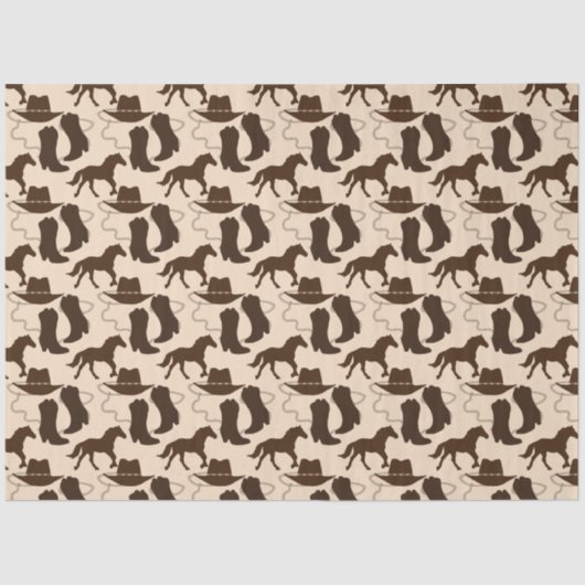 Western Cowboy Hat Boots Pferd Seidenpapier (Vorderseite)