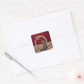 Western Cowboy Hat Boots Rope und Star Quadratischer Aufkleber (Umschlag)