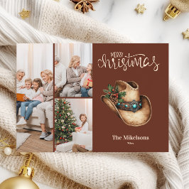 Western Cowboy Hat Christmas 3 Photo   Feiertagskarte