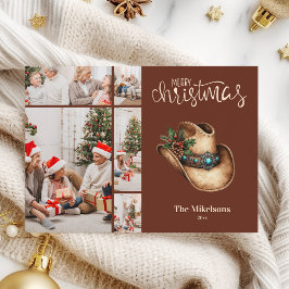 Western Cowboy Hat Christmas 5 Foto Feiertagskarte