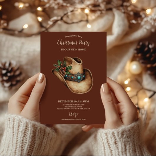 Western Cowboy Hat Christmas 9 Photo   Einladung