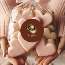 Western Cowboy Hat Christmas 9 Photo   Runder Aufkleber