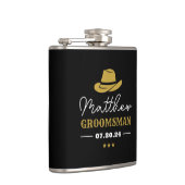 Western Cowboy Hat Classic Personalisierte Trauzeu Flachmann (Rechts)