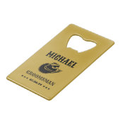 Western Cowboy Hat Classic Personalisierte Trauzeu Geldbeutel Flaschenöffner (Rückseite Schrägansicht)