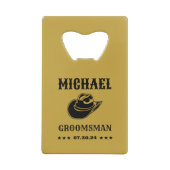 Western Cowboy Hat Classic Personalisierte Trauzeu Geldbeutel Flaschenöffner (Rückseite)