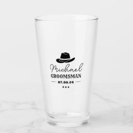 Western Cowboy Hat Classic Personalisierte Trauzeu Glas