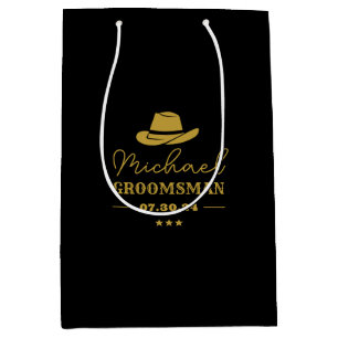 Western Cowboy Hat Classic Personalisierte Trauzeu Mittlere Geschenktüte