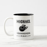 Western Cowboy Hat Classic Personalisierte Trauzeu Zweifarbige Tasse<br><div class="desc">Personalisierte Geschenke für Trauzeugen mit Western Cowboy Thema. Dekoriert mit Cowboyhut mit Vintagem Western Schriftart. Text und Farbe können mit dem Design-Tool bearbeitet werden,  um Ihren Bedürfnissen gerecht zu werden. Holen Sie sich dieses individuelles Geschenk für Hochzeiten,  Bachelor-Party,  Verlobungsfeier oder andere besondere Anlässe.</div>