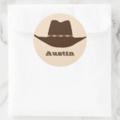 Western Cowboy Hat Custom Runder Aufkleber (Tasche)