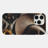 Western Cowboy Hat mit Florals iPhone Hülle (Rückseite (Horizontal))