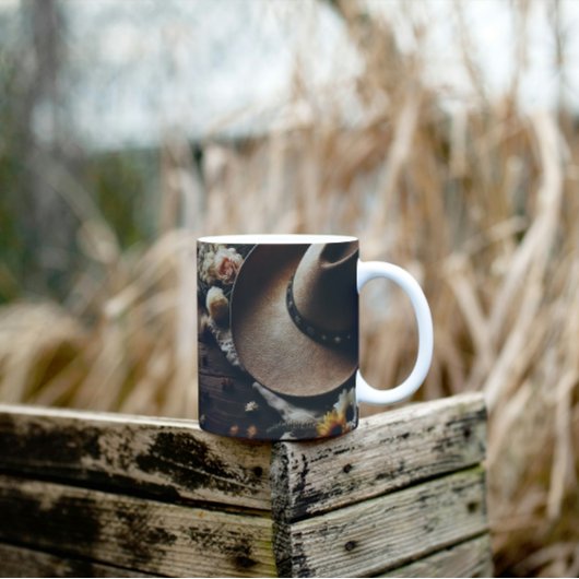 Western Cowboy Hat mit Florals Kaffeetasse