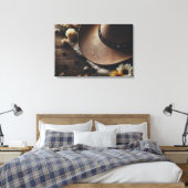 Western Cowboy Hat mit Florals Leinwanddruck (Insitu (Schlafzimmer))