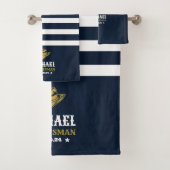 Western Cowboy Hat Personalisierte elegante Trauze Badhandtuch Set (Insitu)