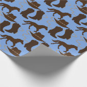 Western Cowboy Hat, Stiefel, Pferdeblau Geschenkpapier (Ecke)