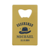 Western Cowboy Hat Trauzeuge Personalisiert Name Geldbeutel Flaschenöffner (Rückseite)