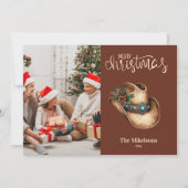 Western Cowboy Hat Weihnachts-Foto Feiertagskarte (Vorderseite)