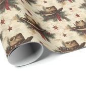 Western Cowboy Hat Weihnachtswrapping Paper Geschenkpapier (Rolleneckpunkt)