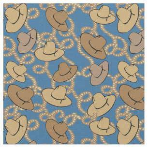 Western Cowboy Hats und Lassos Fabric Stoff