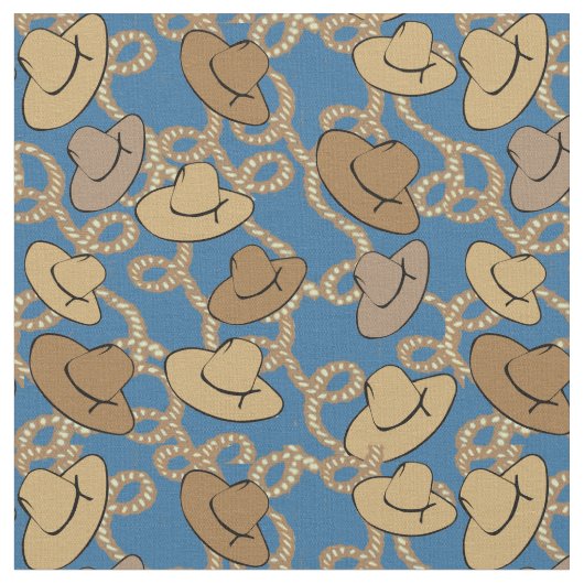 Western Cowboy Hats und Lassos Fabric Stoff (Nahaufnahme)