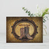 Western Cowboy Hochzeit Einladung (Stehend Vorderseite)