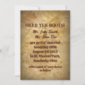 Western Cowboy Hochzeit Foto Einladung (Rückseite)