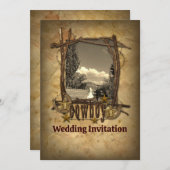 Western Cowboy Hochzeit Foto Einladung (Vorne/Hinten)