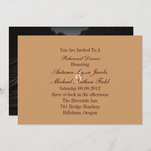 Western Cowboy Hochzeit Probe Abendessen Einladung (Vorne/Hinten)