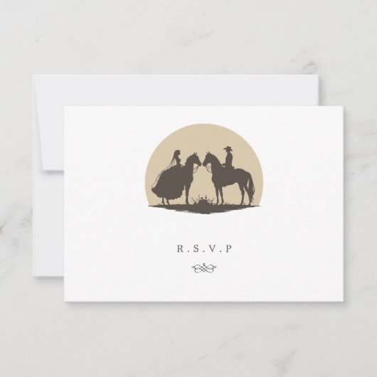 Western Cowboy Hochzeitsmahlzeiten UAWG RSVP Karte (Vorderseite)